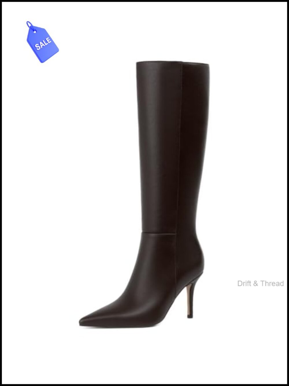 Womens Knee High Boots Stiletto Heel Pointed Toe Tall Faux Leather Boots